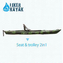 Barcos de pesca do caiaque 4.3m único assento LLDPE / HDPE OEM / Pdm disponível